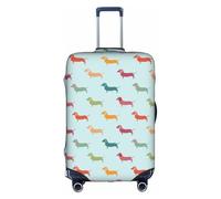 TTIGLHOH Motif teckel mignon - Protection contre les rayures - Ne contient pas de housse de valise - Empêche les bagages de se mélanger, blanc, L