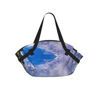 TTIGLHOH Niagara Falls Couverture de plage ronde imprimée se replie dans un sac fourre-tout, tapis indéchirable de 94 cm, pour camping, festival
