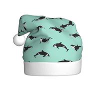 TTIGLHOH Pacific Ocean Whale Printing Automne Hiver Épais Costume Casquettes Peluche Unique Élégant Adulte Femmes Chapeau de Père Noël Cérémonie de Vacances