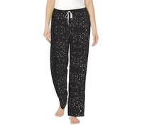TTIGLHOH Pantalon de pyjama en flanelle imprimée constellation étoilée pour femme avec poches, pantalon de nuit chaud et doux avec cordon de serrage pour femmes, Noir , XXXL