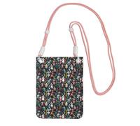TTIGLHOH Petit sac à bandoulière avec bandoulière pour téléphone portable, passeport, smartphone, portefeuille, motif casse-noisette, ballet de Noël, danse de Noël, rose, Taille unique