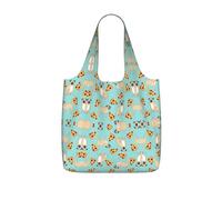 TTIGLHOH Pizza Party Sac à provisions réutilisable imprimé pliable léger 25 l pour les courses, les voyages
