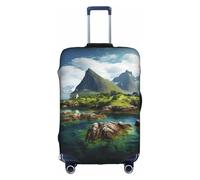 TTIGLHOH Protection anti-rayures pour les voyages avec impression des îles Norvège, exclut la housse de valise qui empêche les bagages de se mélanger, blanc, XL