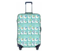 TTIGLHOH Protection contre les rayures pour le voyage Motif lama alpaga n'exclut pas la housse de valise qui empêche les bagages de se mélanger, blanc, M