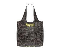 TTIGLHOH Sac à provisions pliable et léger pour l'école, les mathématiques, imprimé, réutilisable, 25 l pour les courses, les voyages et les trajets