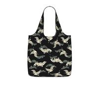 TTIGLHOH Sac de courses pliable et léger avec imprimé grue japonaise et pin 25 l