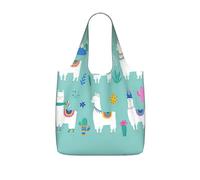 TTIGLHOH Sac de courses pliable et léger avec imprimé lama alpaga - Réutilisable - 25 l - Pour les courses, les voyages et les déplacements