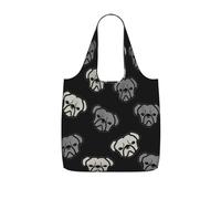 TTIGLHOH Sac de courses pliable et léger imprimé tête de bouledogue américain 25 l pour les courses, les voyages et les trajets