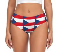 TTIGLHOH Slip confortable pour femme avec drapeau de la République tchèque, sans couture, culotte invisible pour un usage quotidien, sous-vêtements doux et respirants, Noir , XXL