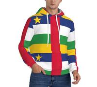 TTIGLHOH Sweat à capuche d'hiver pour homme avec motif drapeau de l'Afrique centrale - Doublure polaire Sherpa - Poche kangourou - Coupe confortable, Noir , M