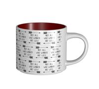 TTIGLHOH Tasses en céramique de grande capacité avec inscription « Not All Who Wander are Lost » - Convient pour les cafés - Construction robuste - Fond antidérapant