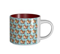 TTIGLHOH Tasses en céramique de grande capacité avec motif chien de Poméranie de dessin animé - Convient pour les cafés - Construction robuste - Fond antidérapant