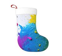 TTIGLHOH Toile de fond avec impression d'éclaboussures de peinture - Chaussette de Noël traditionnelle classique de 45,7 cm - Merveilleux pour la famille, les enfants et les célébrations saisonnières