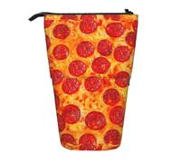 TTIGLHOH Trousse à crayons 3D avec motif pizza pepperoni pour filles et garçons, grande capacité pour l'école, Noir , Taille unique, Organiseur de sac