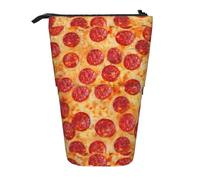 TTIGLHOH Trousse à crayons 3D avec motif pizza pepperoni pour filles et garçons, grande capacité pour l'école, Noir , Taille unique, Organiseur de sac