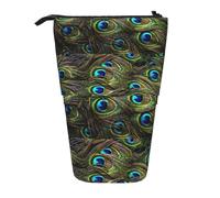 TTIGLHOH Trousse à crayons avec motif paon frais debout pour filles et garçons, pochette télescopique pour enfants, grande capacité pour l'école, Noir , Taille unique, Organiseur de sac