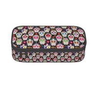 TTIGLHOH Trousse à crayons de grande capacité avec motifs de têtes de mort et fleurs colorées pour bureau, université, école, Noir , Taille unique, Organiseur de sac