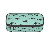 TTIGLHOH Trousse à crayons de grande capacité Motif baleine de l'océan Pacifique, Noir , Taille unique, Organiseur de sac