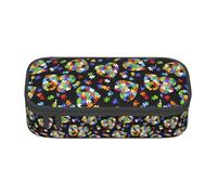 TTIGLHOH Trousse à crayons de grande capacité pour la sensibilisation à l'autisme, pièces de puzzle en forme de cœur, trousse élégante pour le bureau, l'université et l'école, Noir , Taille unique