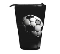TTIGLHOH Trousse à crayons télescopique avec inscription « I Like Soccer Standing » pour filles et garçons, grande capacité pour l'école, Noir , Taille unique, Organiseur de sac