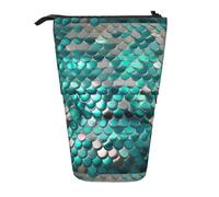 TTIGLHOH Trousse à crayons télescopique avec motif écailles de sirène pour filles et garçons, grande capacité pour l'école, Noir , Taille unique, Organiseur de sac