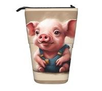 TTIGLHOH Trousse à crayons télescopique pour filles et garçons - Motif cochon méchant - Grande capacité pour l'école, Noir , Taille unique, Organiseur de sac