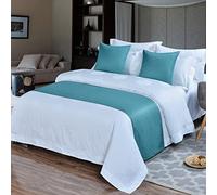 TTiiLoe Chemin de lit bleu - Housse de protection pour drap de lit, serviette de lit, couvre-lit, couverture pour hôtel, chambre à coucher, mariage, 50 x 180 cm