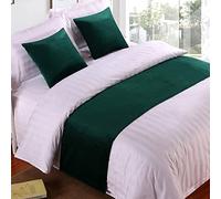 TTiiLoe Chemin de lit décoratif en velours doux pour grand lit, couvre-lit, écharpe, serviette de bout de lit, pour hôtel, chambre à coucher, chambre de mariage, 260 x 50 cm, vert