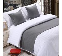 TTiiLoe Chemin de lit doux gris foncé qui ne se décolore pas - Couleur unie - Décoration de la maison - Écharpes de lit tendance pour salon, chambre à coucher, hôtel - 240 x 50 cm