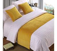 TTiiLoe Couvre-lit, pour lit double, velours doux, décoration, housse de couette, jaune, couvre-lit de luxe, couvre-lit, pour pied de lit, écharpe de lit, lit, drap de pied pour hôtel, chambre à