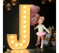 TTiiLoe Lettre J lumineuse de 120 cm, lettres géantes lumineuses pour chapiteau, décorations de fête d'anniversaire, de mariage, décoration à faire soi-même