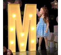 TTiiLoe Lettre M lumineuse de 120 cm pour chapiteau - Lettres géantes lumineuses en mosaïque pour chapiteau - Décorations de fête d'anniversaire, de mariage - Décoration de bricolage