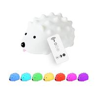 TTiiLoe Veilleuse hérisson for Enfants, lumière de pépinière en Silicone Chambre bébé, Lampe Chevet Mignonne 8 Couleurs changeantes avec télécommande, lumières animales Rechargeables