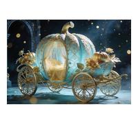 Ttincceer 1.5x1m Fond Carrosse de Princesse Conte de fées Voiture Citrouille dorée de Luxe, Décorations pour fête d'anniversaire de Fille, Baby Shower, 1er Anniversaire d'enfant Bannière