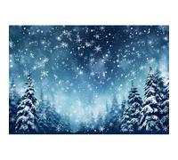 Ttincceer 1,5x1m Neige Nuit Toile de Fond pour la Photographie Hiver forêt enneigée Joyeux noël Photo Fond Blanc Flocon de Neige Paysage Hivernal arrière-Plans Anniversaire Portrait Photo Prop