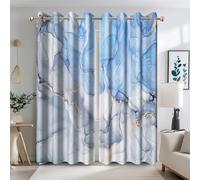 Ttincceer 117x183cm Rideau occultant en marbre Bleu pour Chambre de Luxe Ombre Texture marbre Chambre assombrissant Rideaux de fenêtre Traitement de fenêtre à Isolation Thermique 2 Panneaux