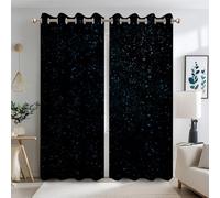 Ttincceer 140x245cm Rideaux occultants Nuit étoilée pour Chambre Bleu foncé Univers Spatial Galaxie étoiles Rideaux de fenêtre Rideaux pour garçons Enfants décor de Salon