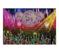 Ttincceer 250x180cm Toile de Fond Disco néon étincelant Vintage Dance Party Photographie Fond Retour aux années 80 90 Disco fièvre Danseurs Photographie Toile de Fond