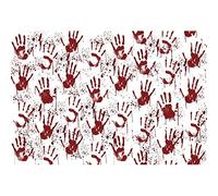 Ttincceer 270x180cm Halloween Toile de Fond Effrayant Sanglant Empreinte de Main éclaboussures de Sang Photographie Fond Mal Horreur thème fête décoration bannière