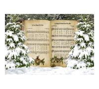 Ttincceer 3x2.5m forêt d'hiver Livre Toile de Fond Pays des neiges Joie de noël au Monde partition de Musique Baby Shower Fond de Musique du Monde partition de réveillon du Nouvel an bannière