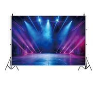 Ttincceer 6x3m Concert scène Toile de Fond Rose Bleu projecteur Musique Live Photographie Fond discothèque Bar Plate-Forme Montre fête bannière Baby Shower Adulte Portrait Studio Accessoires