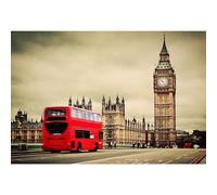 Ttincceer big Ben Toile de Fond 2.5x1.8m Tour de l'horloge de Londres, Tour Elizabeth, arrière-Plans de Photographie, Style rétro européen, Bus Rouge, Accessoires de Studio Photo