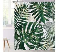 Ttincceer Boho Rideau de Douche Abstrait Vert Or Plante Tropicale Rideau de Salle de Bain Milieu du siècle forêt Jungle Feuilles de Palmier Rideaux de Douche Rideau de Baignoire étanche 180x200cm