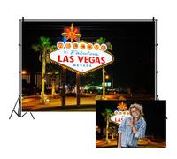 Ttincceer Las Vegas Toile de Fond 150x120cm Nevada City Casino Nuit Photographie Fond Bienvenue à Las Vegas fête d'anniversaire Photographie Toile de Fond Studio Portrait Accessoires Photo
