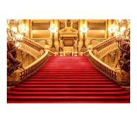 Ttincceer Palais d'or Toile de Fond 6x3m Tapis Rouge Fond séance Photo château européen escalier Photographie arrière-Plans Mariage Anniversaire cérémonie décorations de Bal Portrait Photo Prop