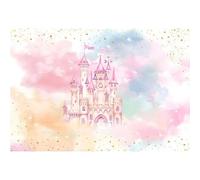 Ttincceer Princesse château Toile de Fond pour Photo Pastel Arc-en-Ciel Rose château fête d'anniversaire décoration bannière 2.7x1.8m Aquarelle Magique Conte de fées fête d'anniversaire arrière-Plans