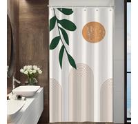 Ttincceer Rideau de Douche étroit Salle de Bain Blanc Fleur Planche Petit Rideau de Douche Vintage Demi - Taille Stand Rideau de Salle de Bain avec 6 Crochets 140x200cm