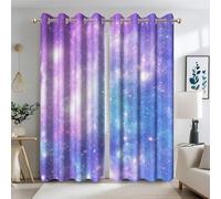 Ttincceer Rideau occultant Galaxie 140x145cm pour Chambre à Coucher, Motif nébuleuse Bleue et Violette, Espace extérieur Rideaux occultants Thermiques pour Chambre d'enfant et Salon 2 Panneaux