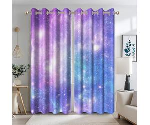 Ttincceer Rideaux Galaxie pour Chambre à Coucher, Espace extérieur, nébuleuse Violette, Univers occultant, Isolation Thermique, Ciel étoilé, étoiles, Chambre de bébé, décoration 2 Panneaux 117x138cm