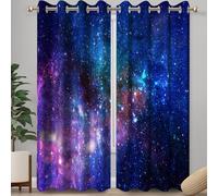 Ttincceer Rideaux occultants 140x245cm Motif Galaxie et nébuleuse pour Chambre de garçon et Fille, Ciel étoilé, Univers, Espace, occultant avec œillets pour Salon, Isolation Thermique